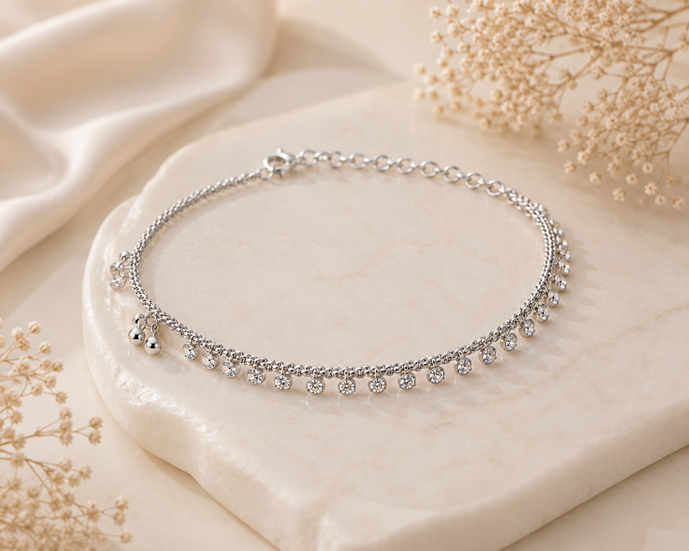 Silver Charm Anklet