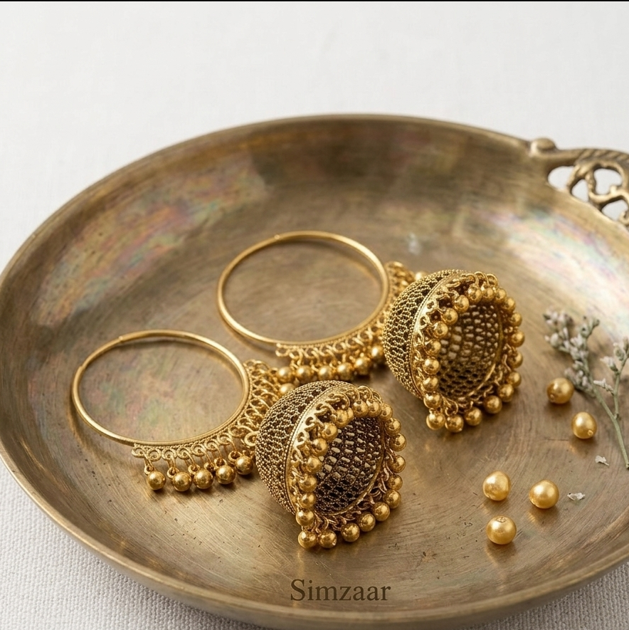 Golden Heritage Jhumka Hoops