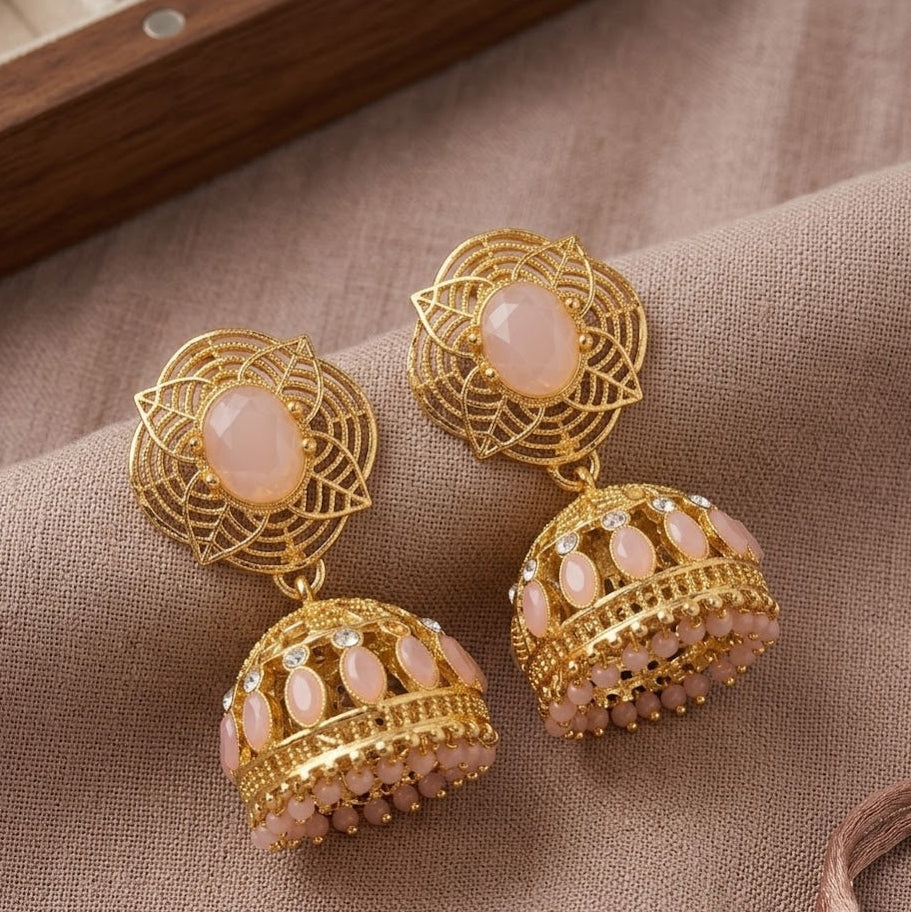 Blush Lotus Jhumkas