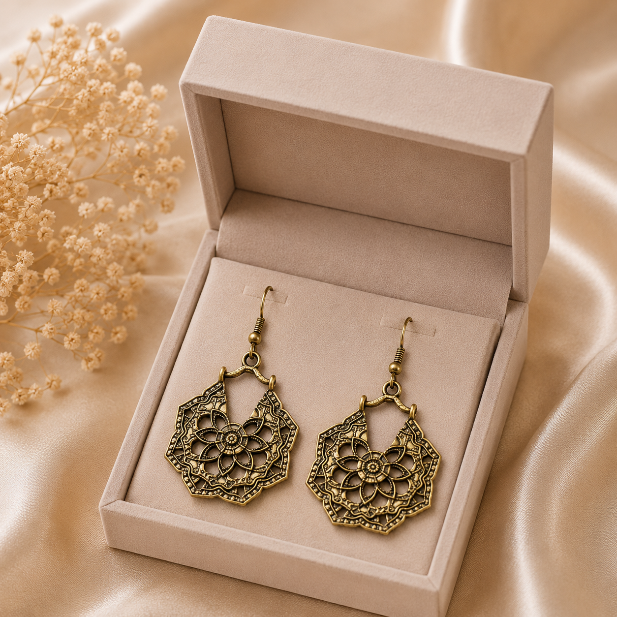 Vintage Floral Filigree Earrings