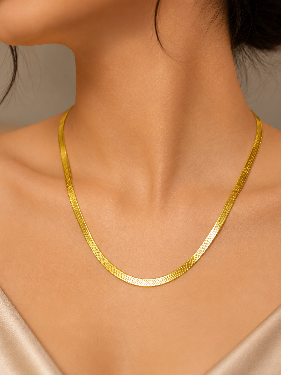 Gold-plated Herrinbone Neck Chain