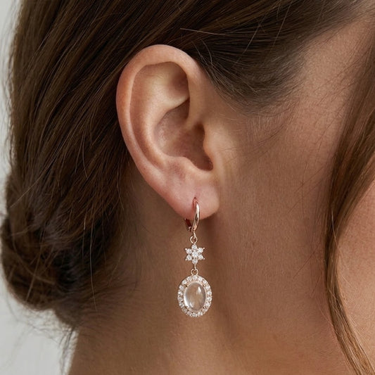 Ethereal white Halo Earrings