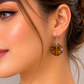 Amber Crystal Disc Drop Earrings