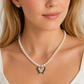 Butterfly Pearl Necklace & Stud Earrings Set