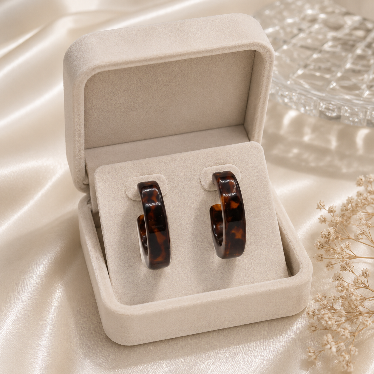 Tortoise Shell Hoop Earrings