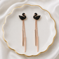 Black Swan Tassel Drop Earrings