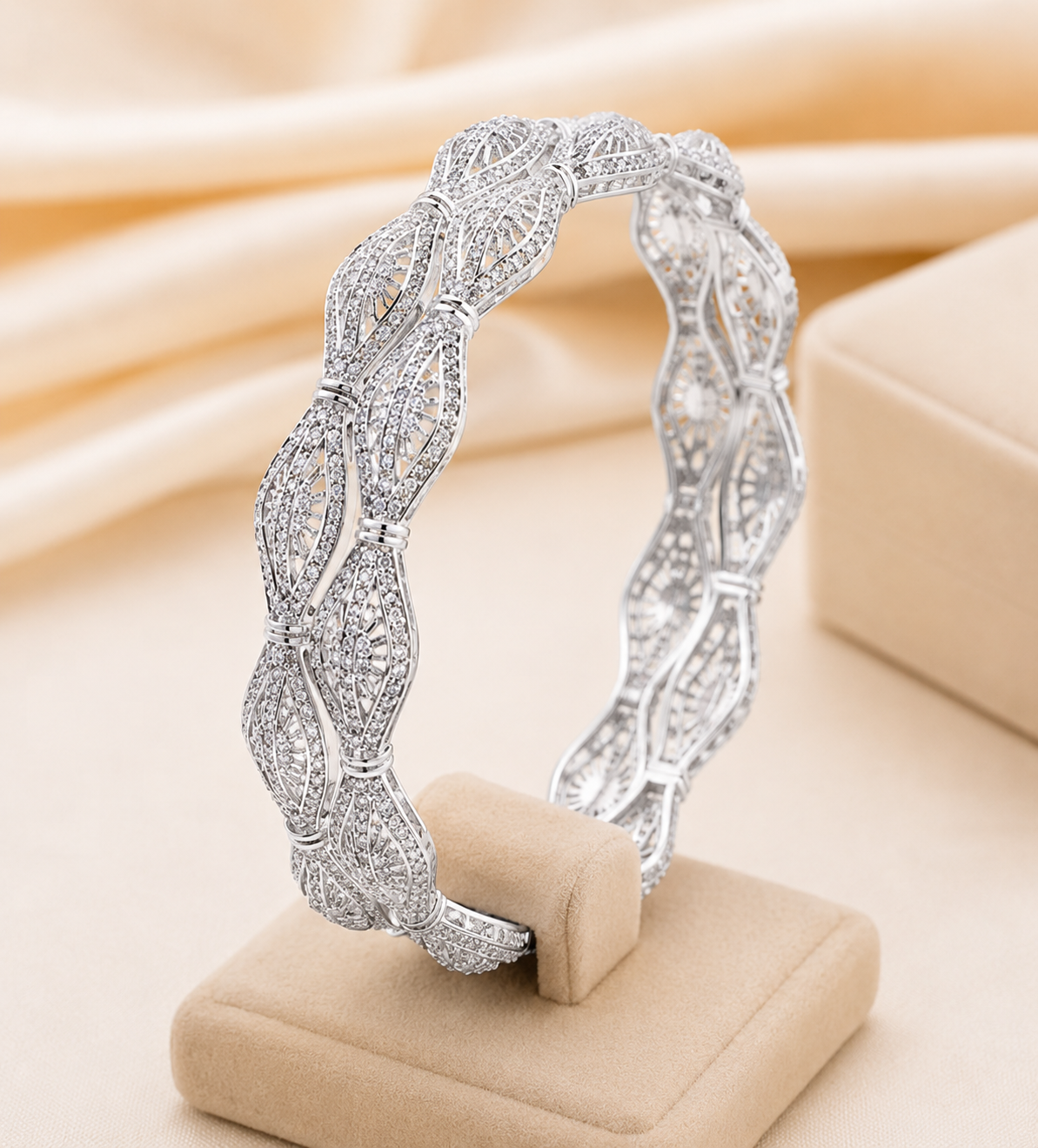 Silver Leaf Bangles