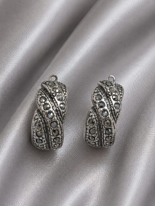Vintage Crystal Huggie Earrings