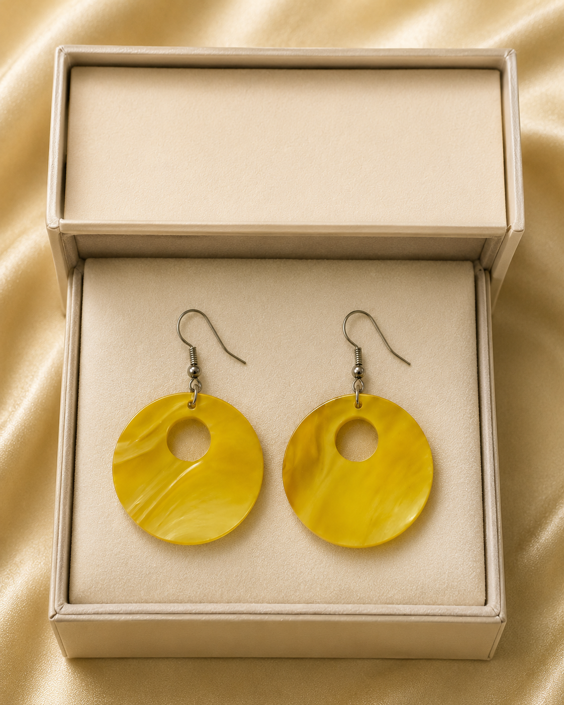 Sunny Yellow Disc Earrings
