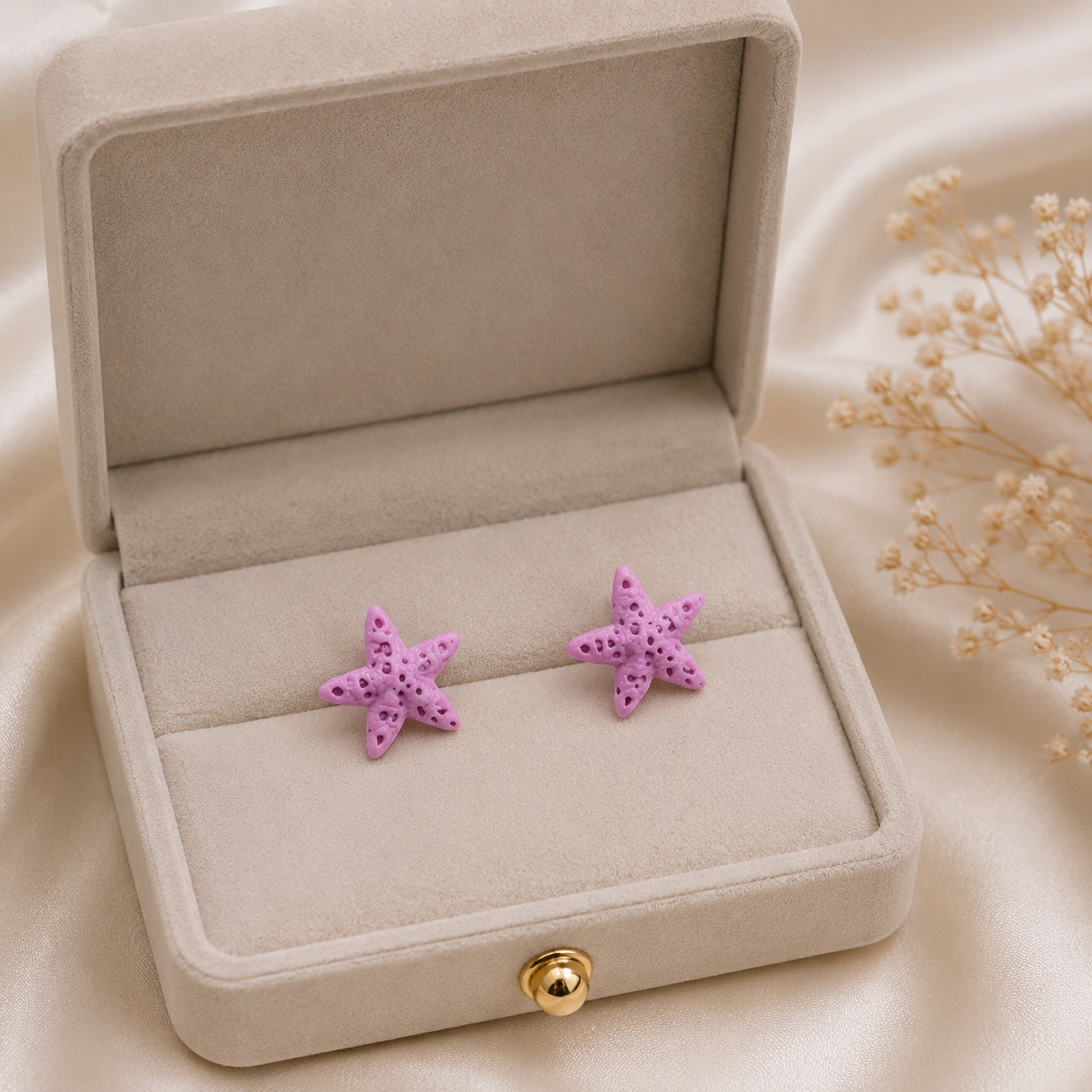 Pink Starfish Stud Earrings