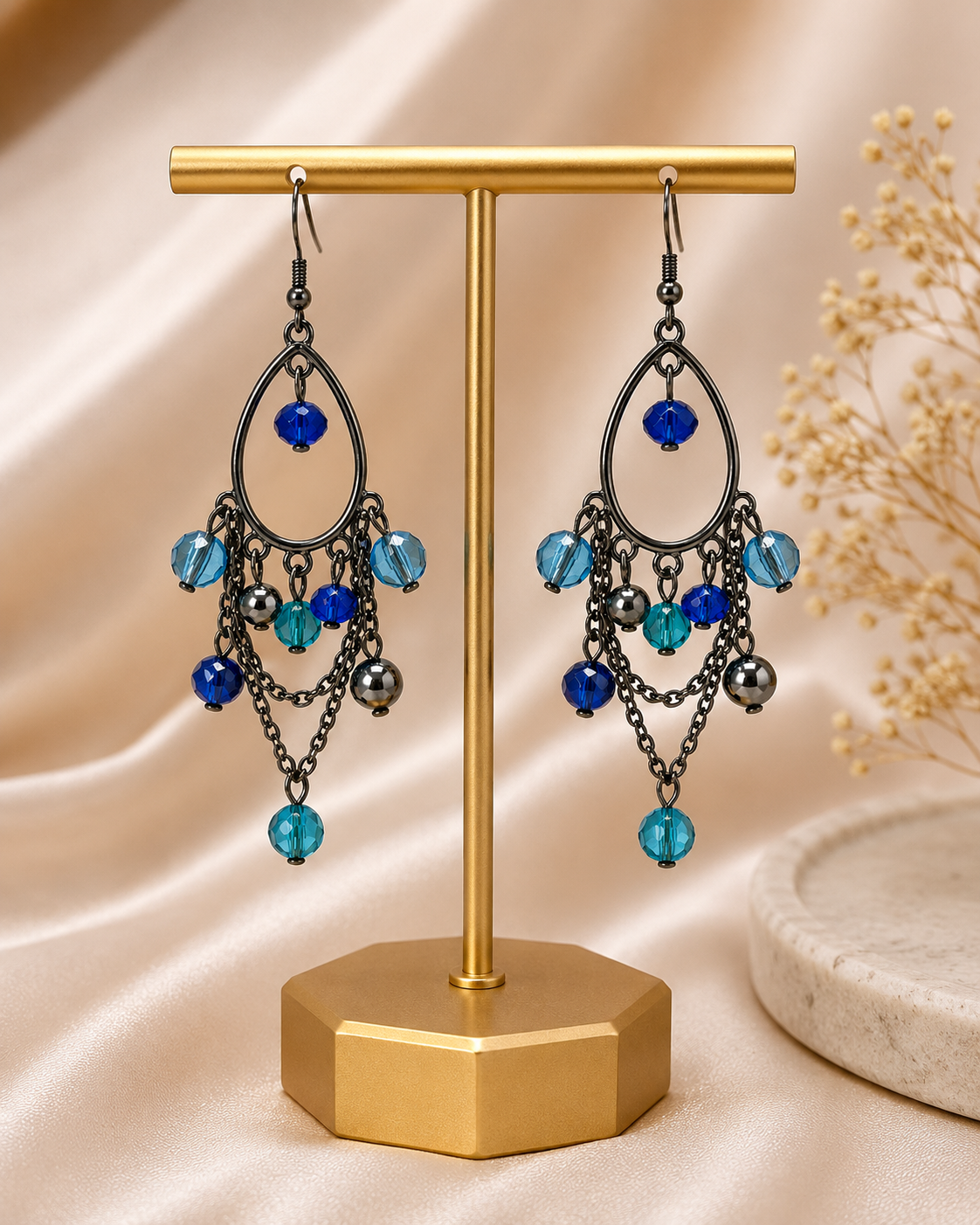 Azure Charm Chandelier Earrings