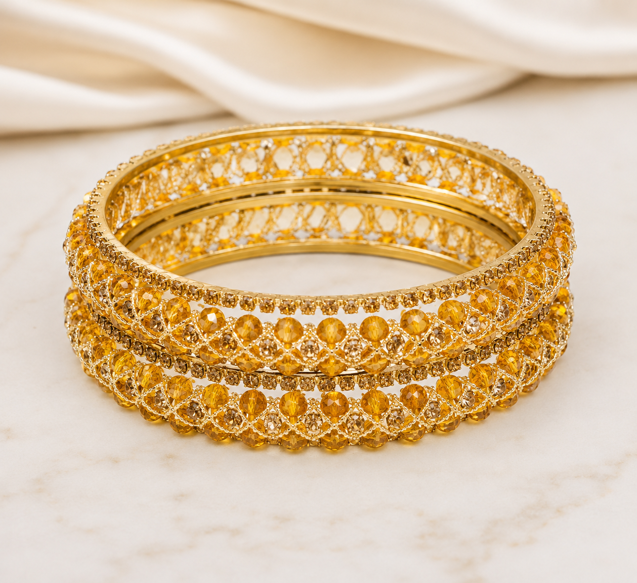 Amber Crystal Bangles