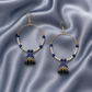 Royal Blue Jhumka Hoop Earrings
