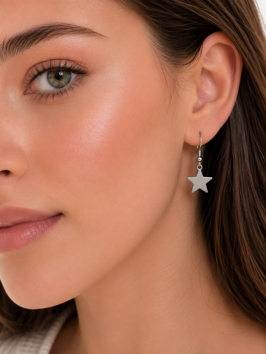 Silver Sparkling Star Studss