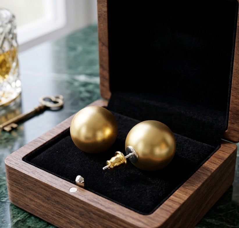Matte Gold Ball Studs
