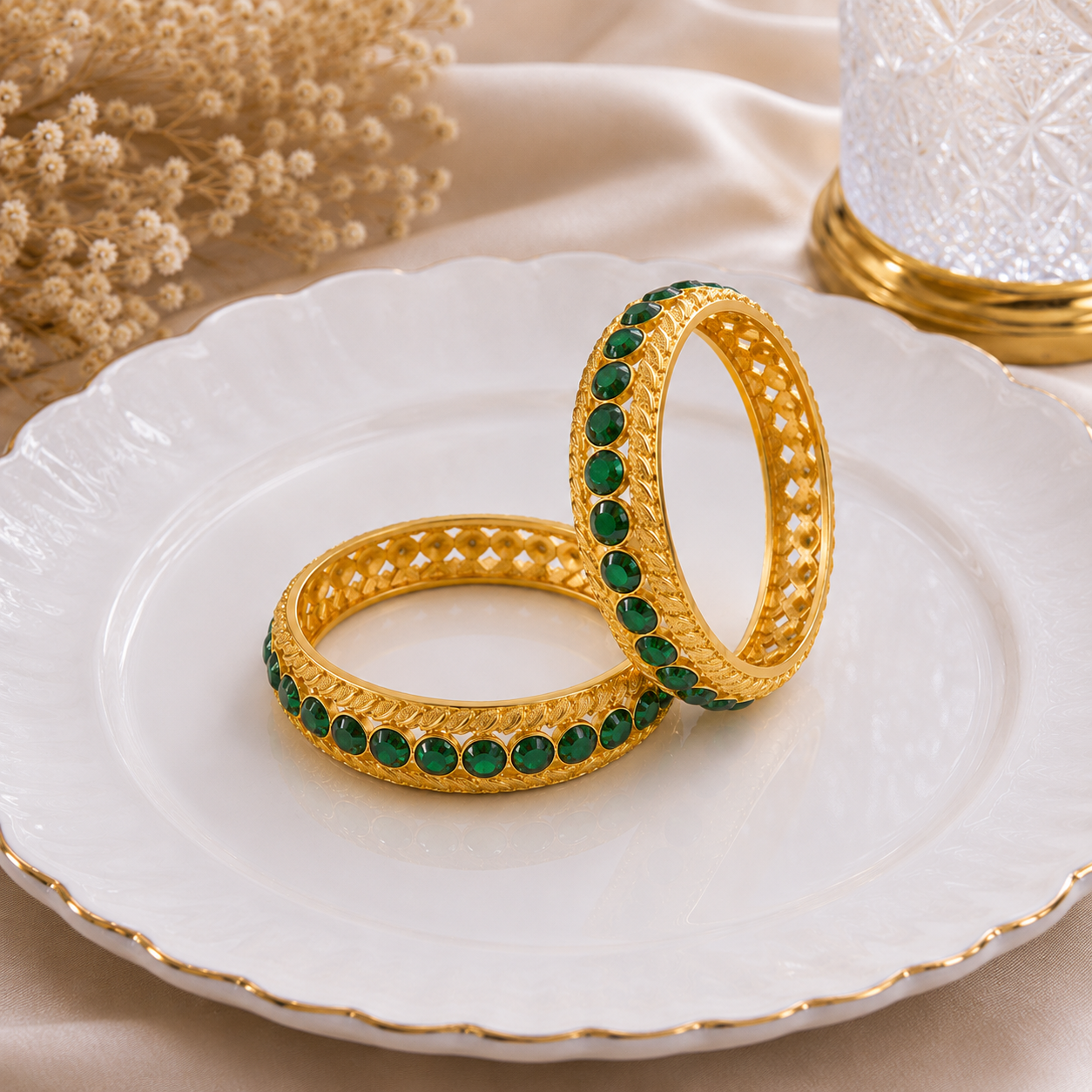 Emerald Glow Bangles