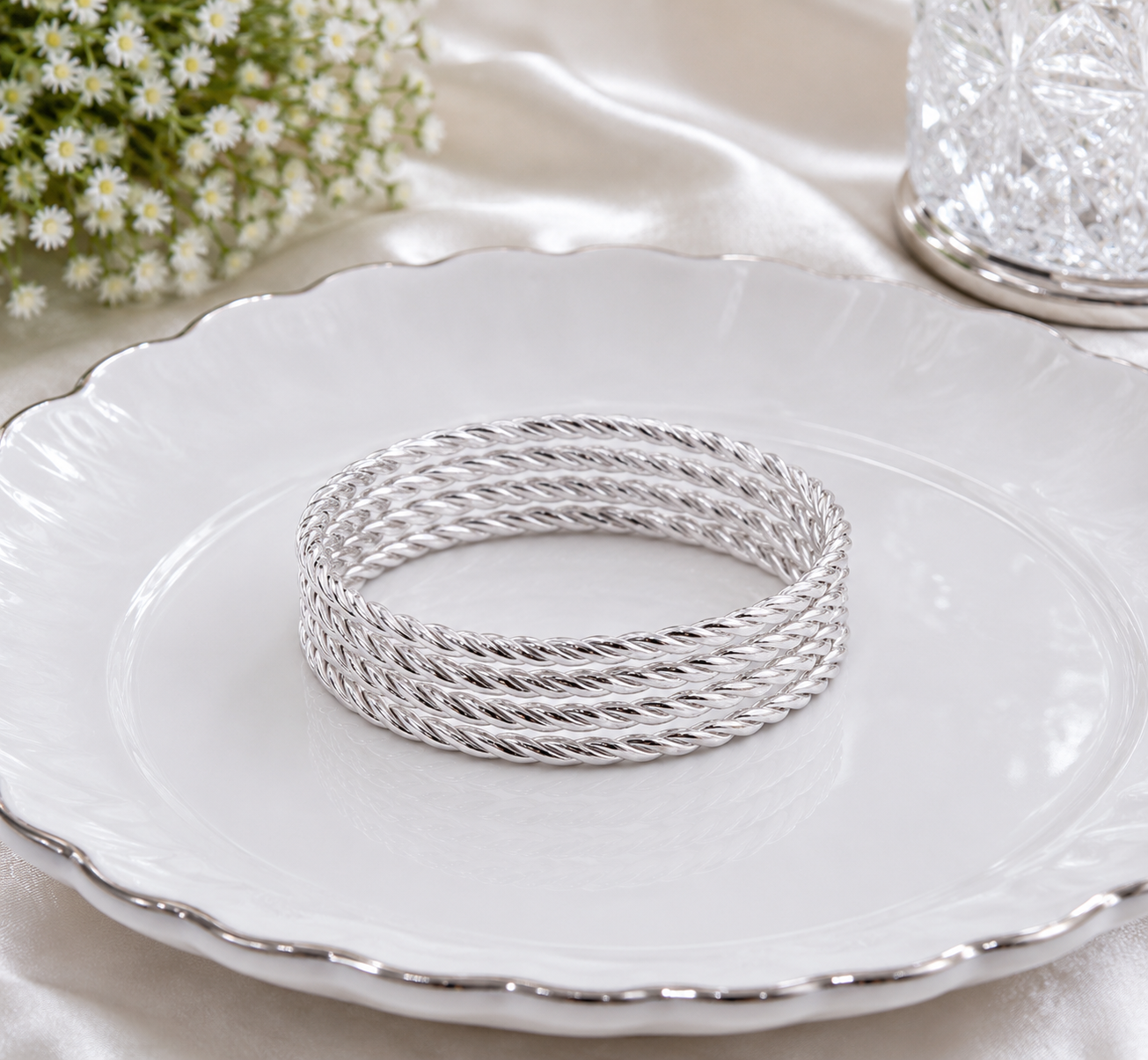 Silver Twist Bangles