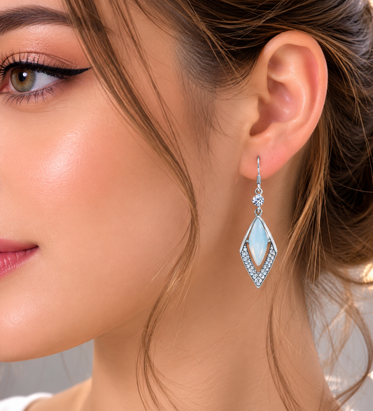 Crystal Diamond Drop Earrings