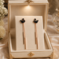 Black Swan Tassel Drop Earrings