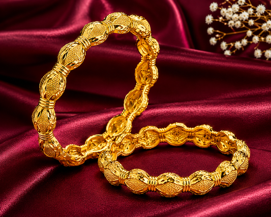 Segmented Gold Bangles