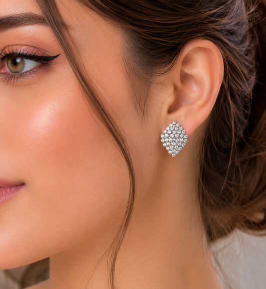 Crystal Cluster Stud Earrings