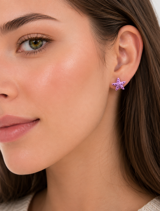 Pink Starfish Stud Earrings
