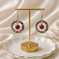 Ruby Circle Drop Earrings