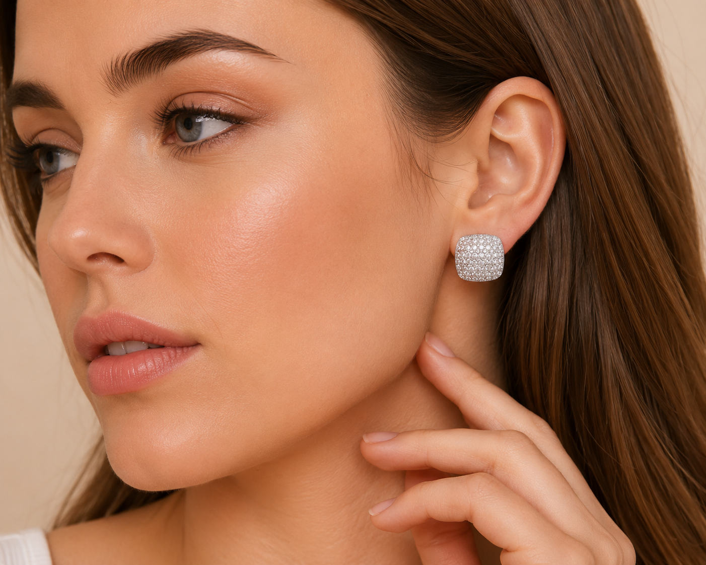 Crystal Pavé Stud Earrings