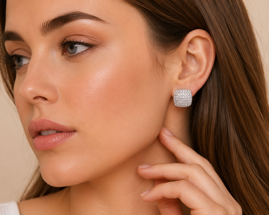 Crystal Pavé Stud Earrings