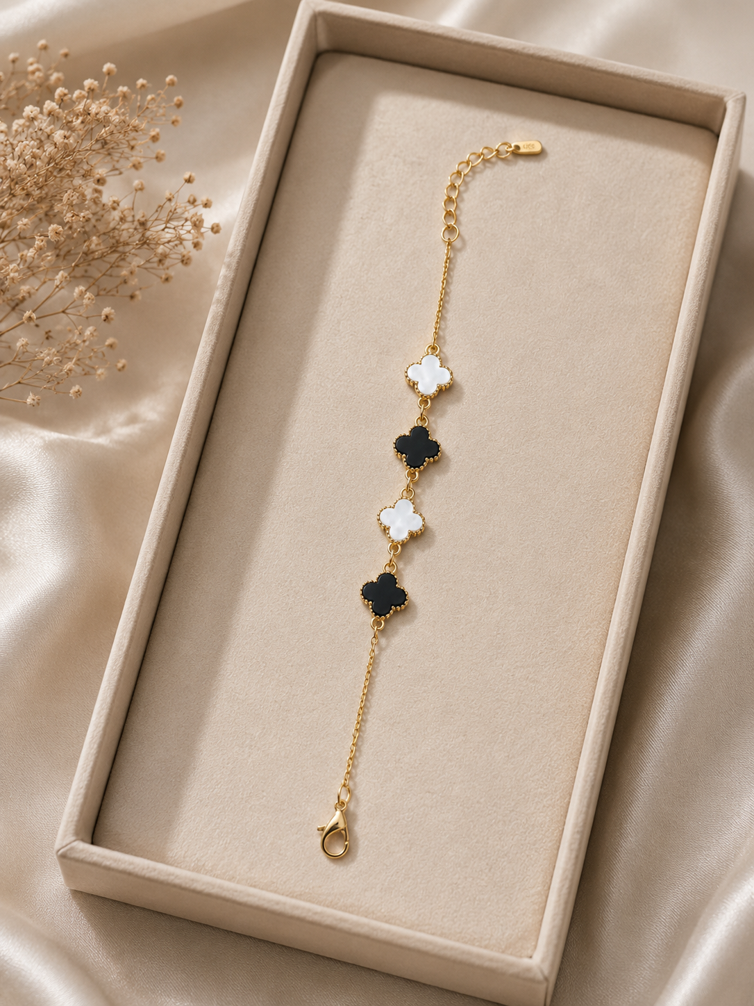 Dual Clover Charm Bracelet