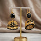 Onyx Floral Filigree Jhumkas