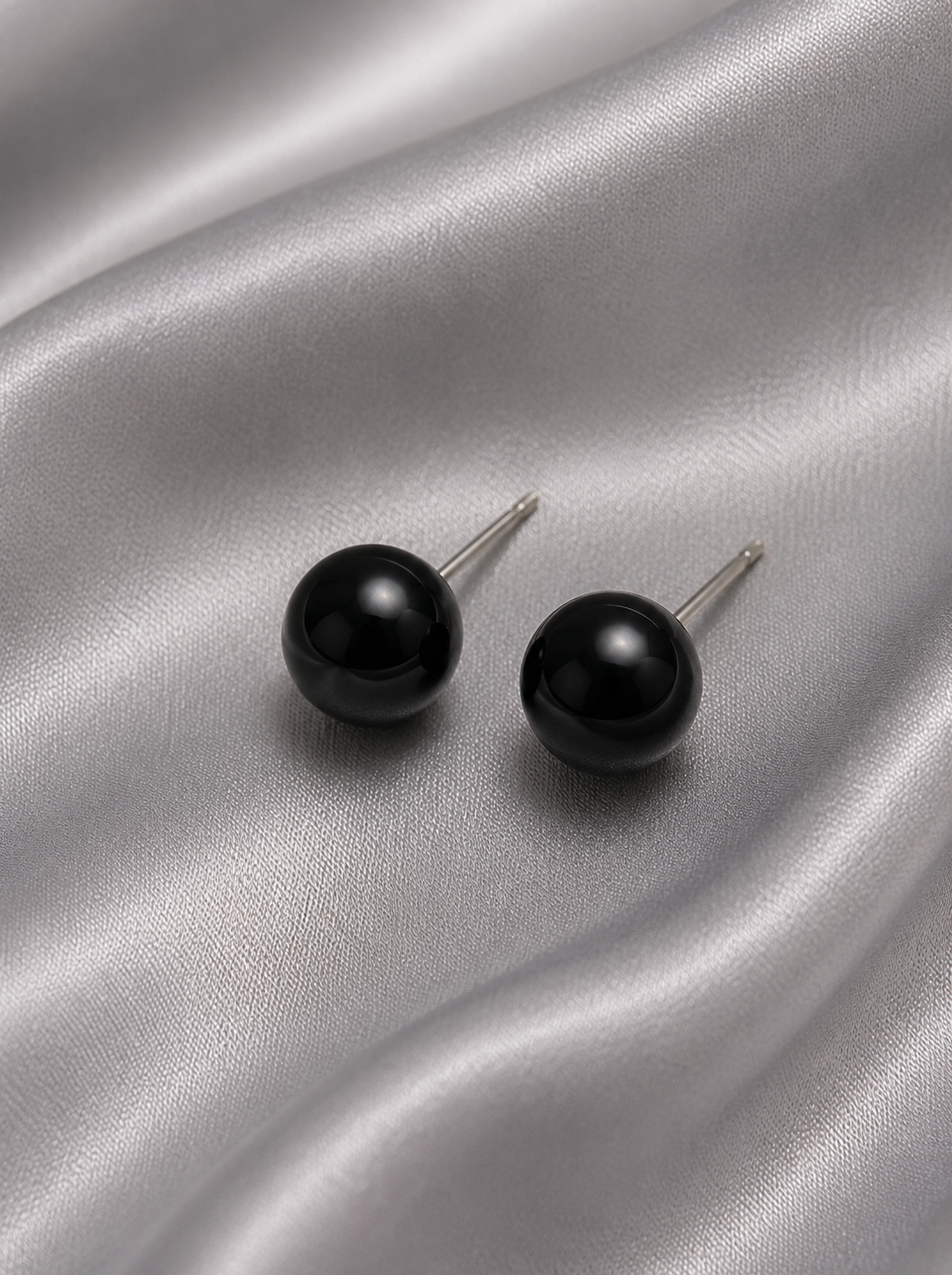 Classic Black Stud Earrings