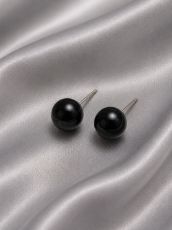 Classic Black Stud Earrings