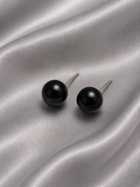 Classic Black Stud Earrings
