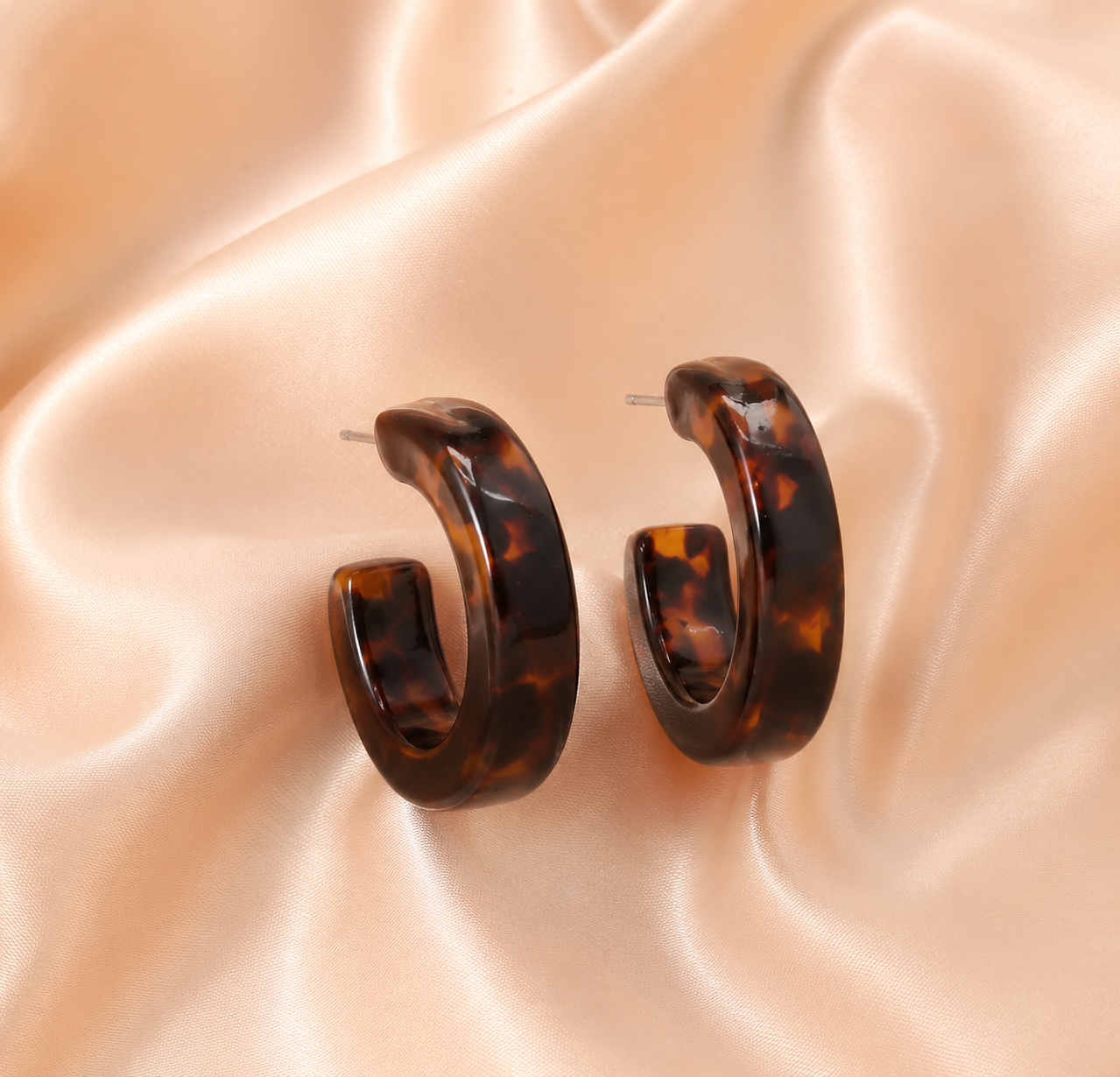 Tortoise Shell Hoop Earrings