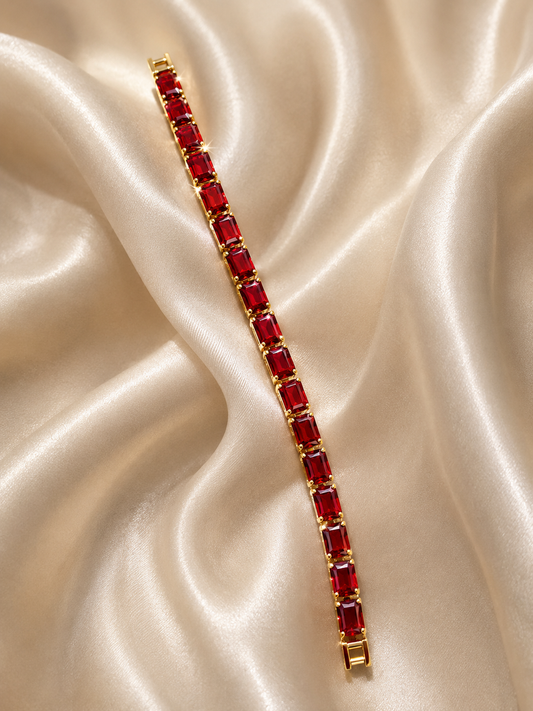 Ruby Crystal Tennis Bracelet