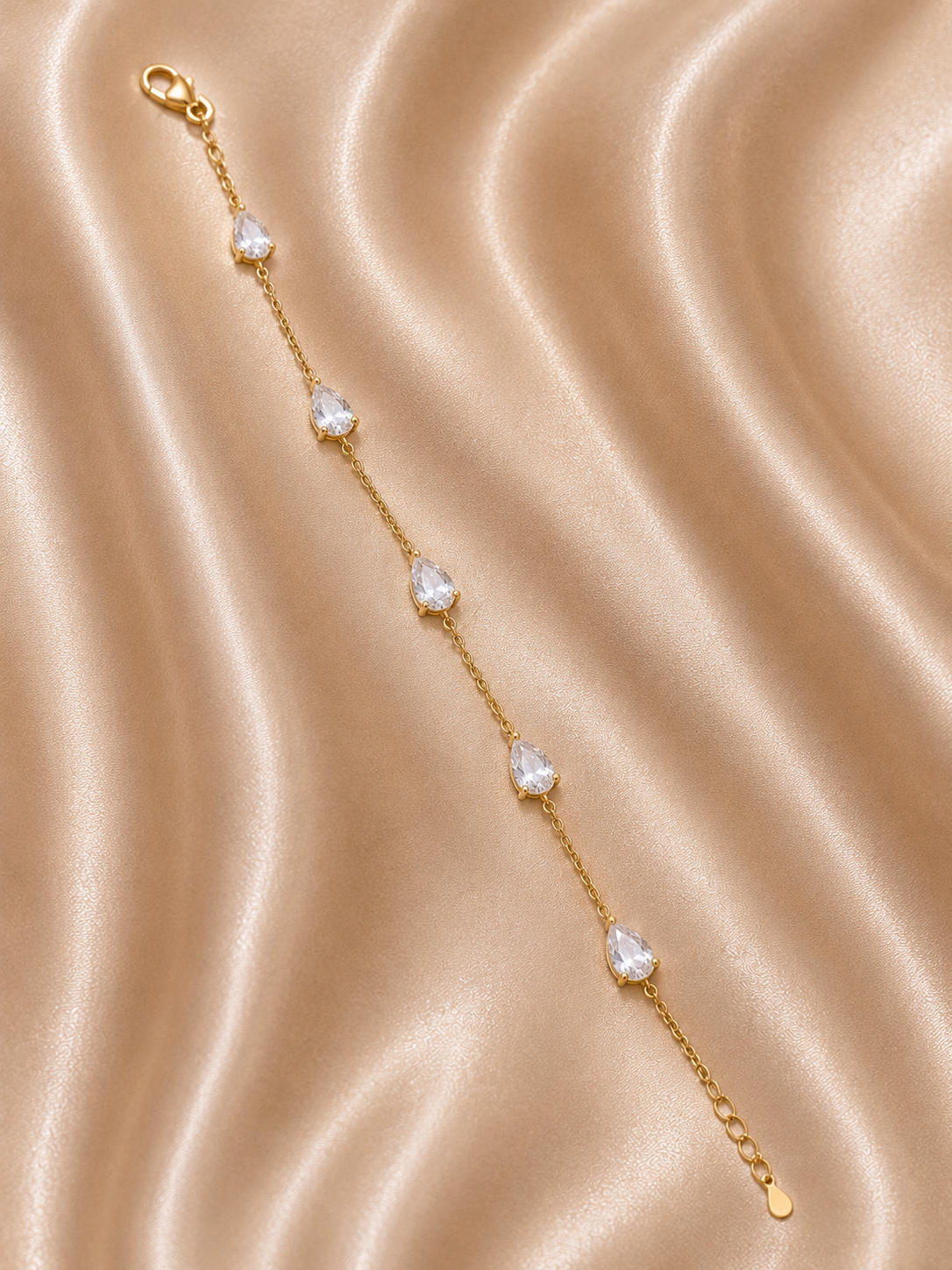 Crystal Drop Chain Bracelet