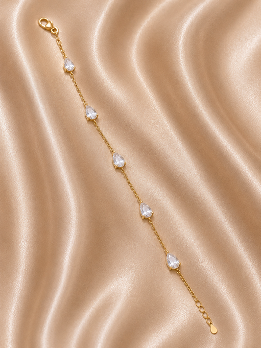Crystal Drop Chain Bracelet