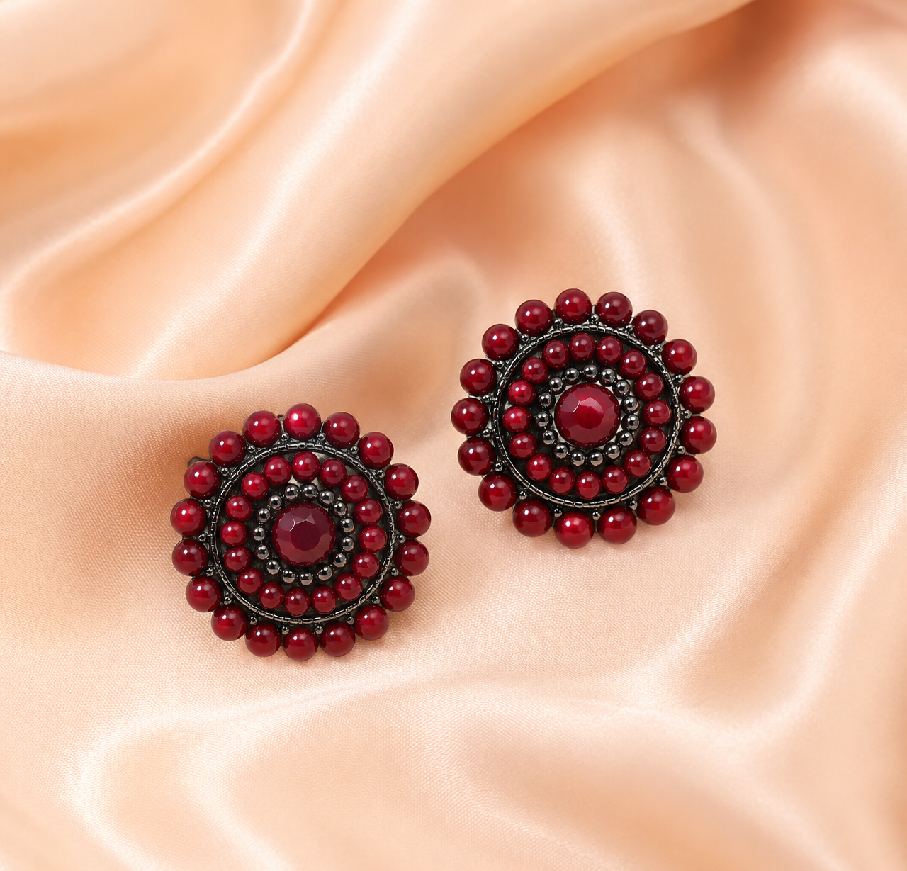 Ruby Bloom Stud Earrings
