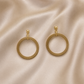 Golden Circle Drop Earrings