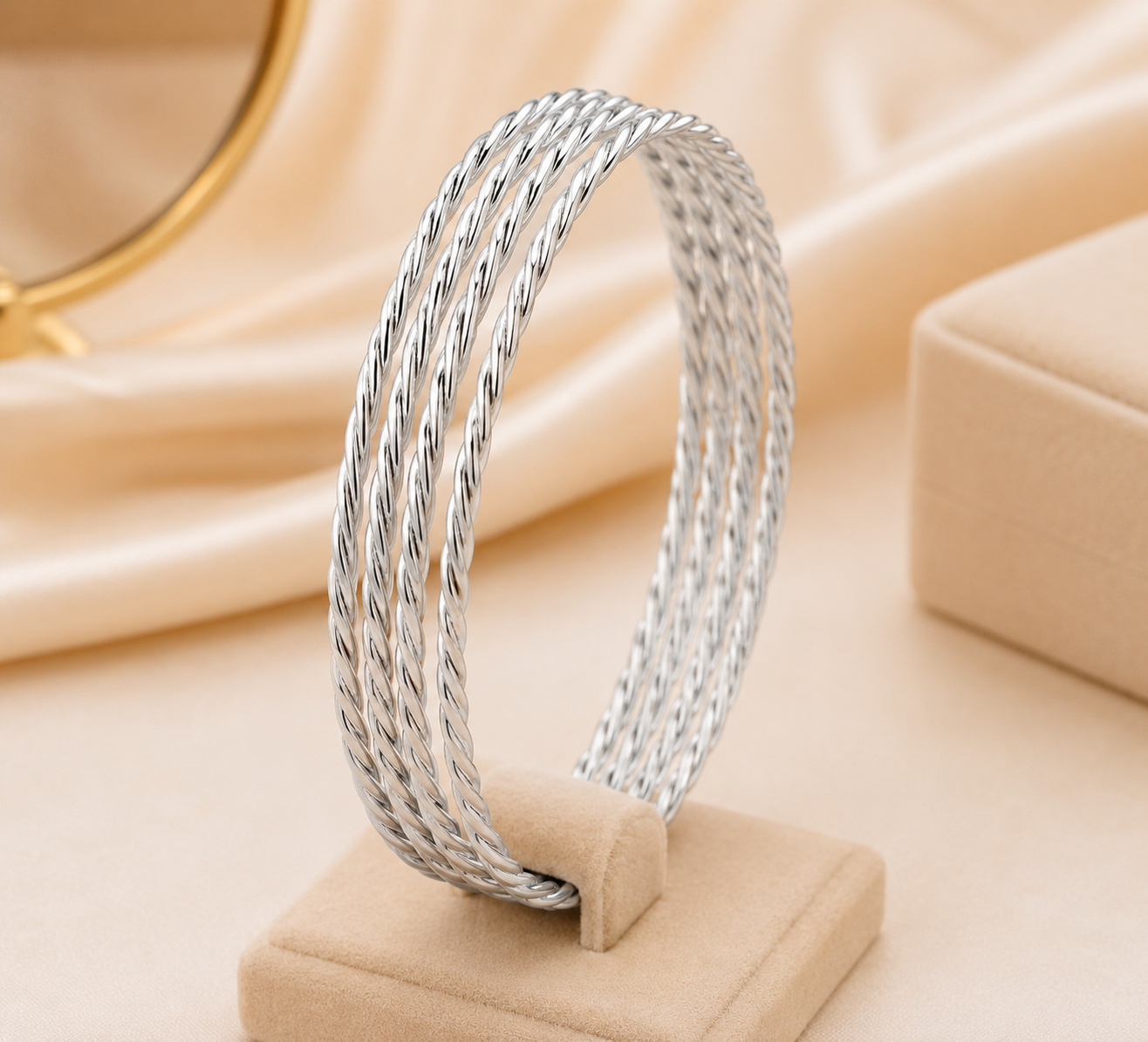 Silver Twist Bangles