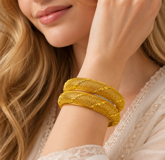 Elegant Golden Plated Bangles 02 pcs