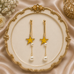 Golden Star Pearl Drop Earrings