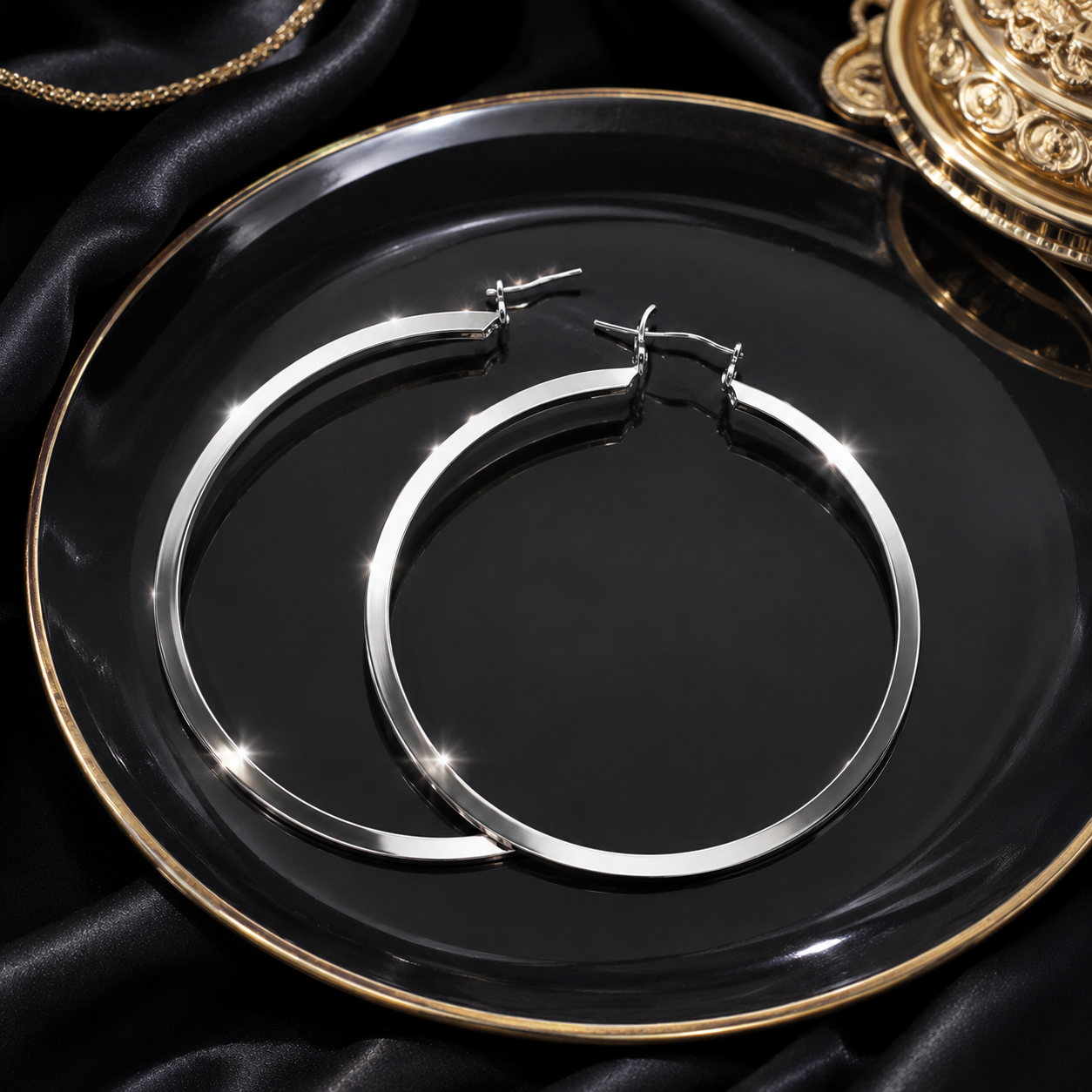 Classic Silver Hoop Earrings