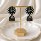 Midnight Crystal Jhumka Earrings