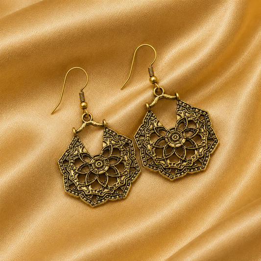 Vintage Floral Filigree Earrings
