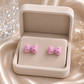 Pink Bow Stud Earrings