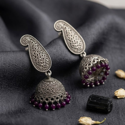 Paisley Oxidized Jhumkas