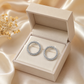 Silver Crystal Circle Stud Earrings