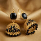 Onyx Floral Filigree Jhumkas
